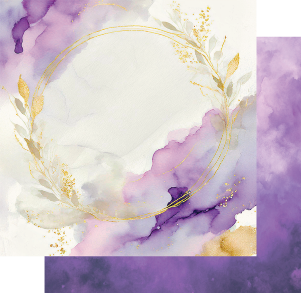 Uniquely Creative Ultraviolet Delight 12X12 Gold & Amethyst Paper