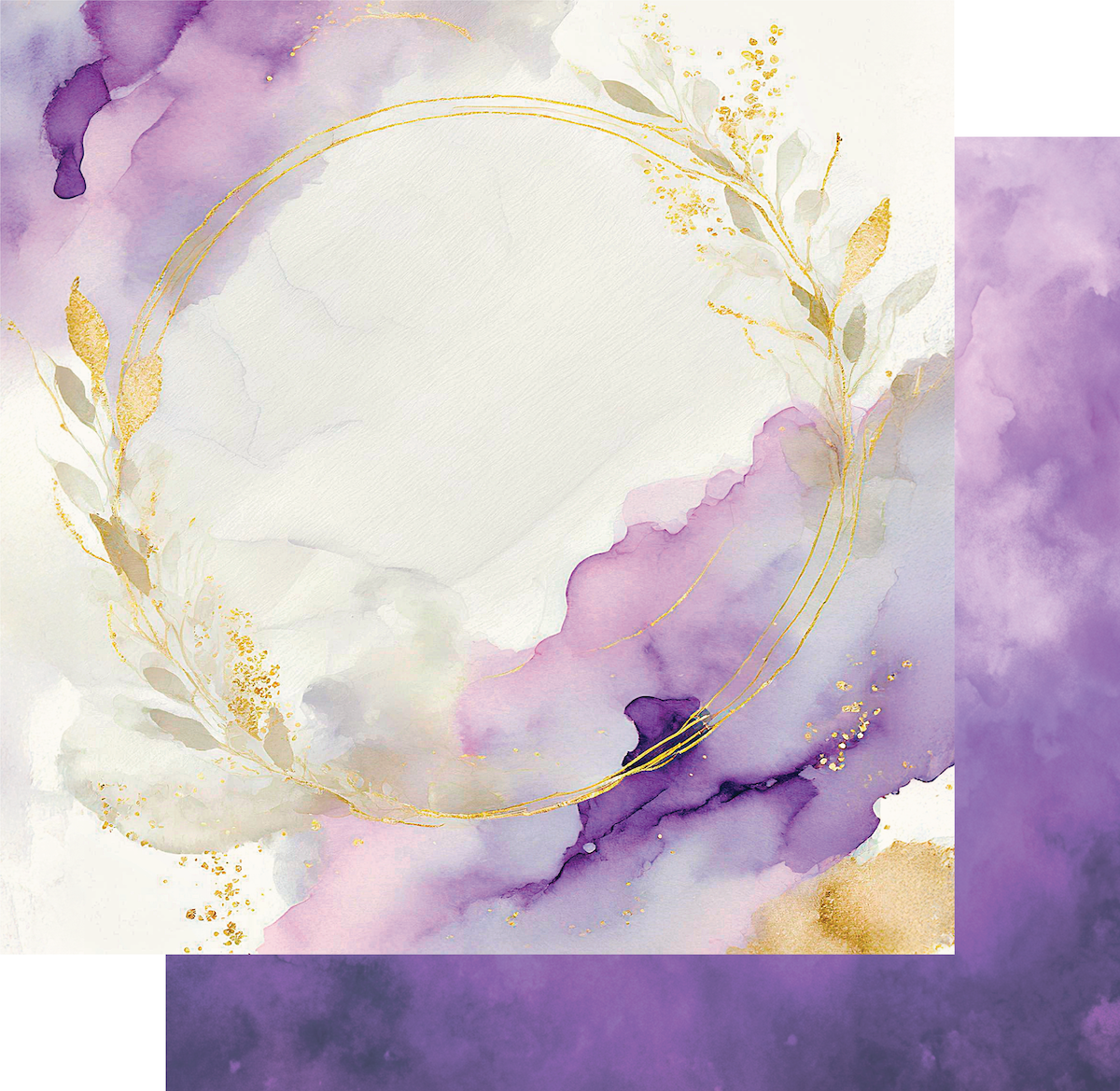 Uniquely Creative Ultraviolet Delight 12X12 Gold & Amethyst Paper