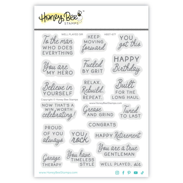 Honey Bee Stamp Well Played Sir