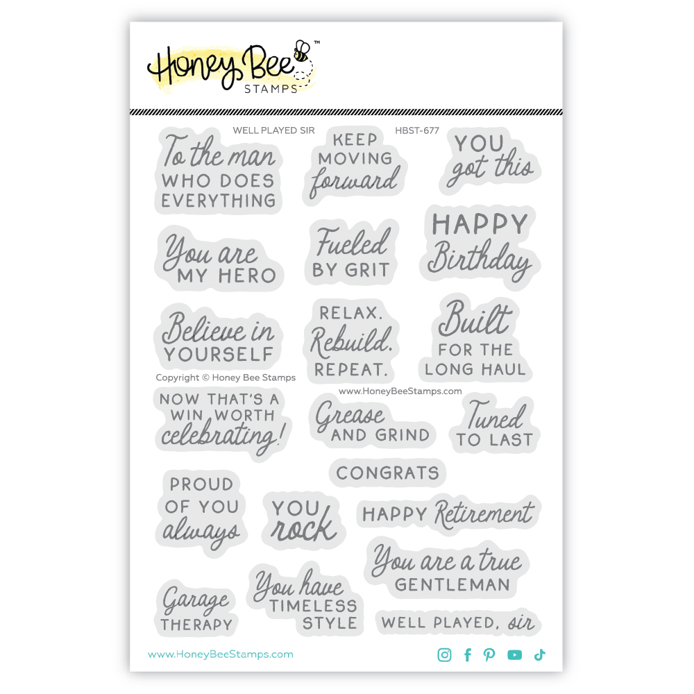 Honey Bee Stamp Well Played Sir