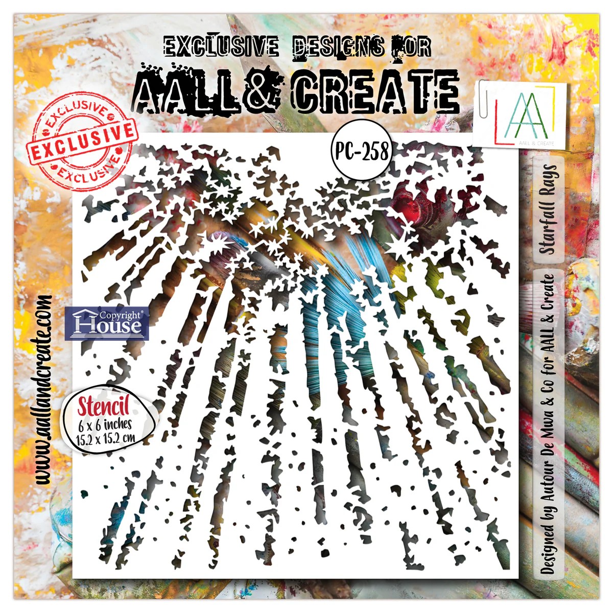 AALL & CREATE STENCIL STARFALL RAYS