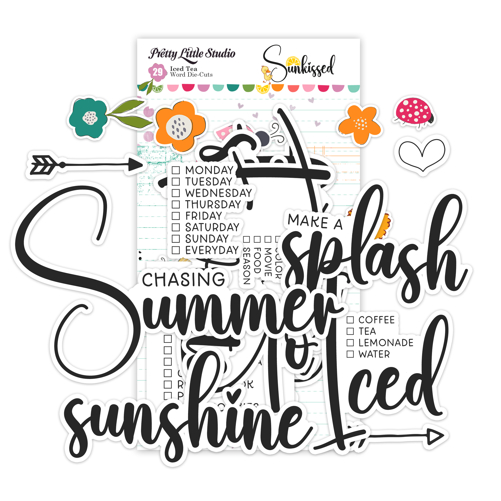 Pretty Little Studio Sunkissed Die Cuts Iced Tea Words