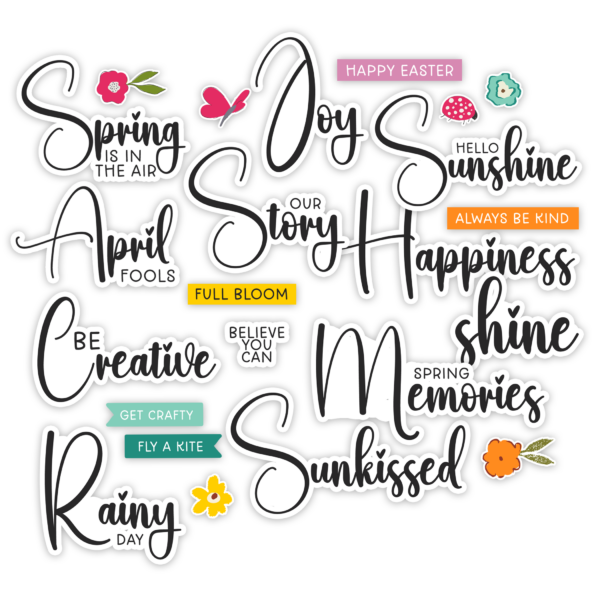 Pretty Little Studio Sunkissed Die Cuts Spring Memories Words