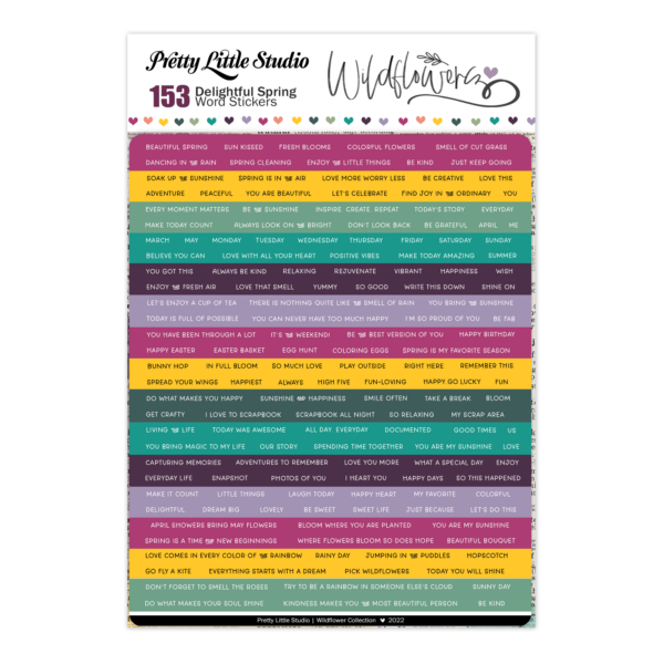Pretty Little Studio Wildflower Stickers Delightful Spring Word Color Pretty Little Studio Wildflower Stickers Delightful Spring Word Color