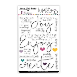 Pretty Little Studio Wildflower Stickers Joy Word Clear