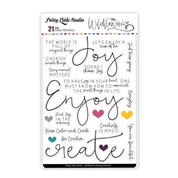 Pretty Little Studio Wildflower Stickers Joy Word Clear Pretty Little Studio Wildflower Stickers Joy Word Clear