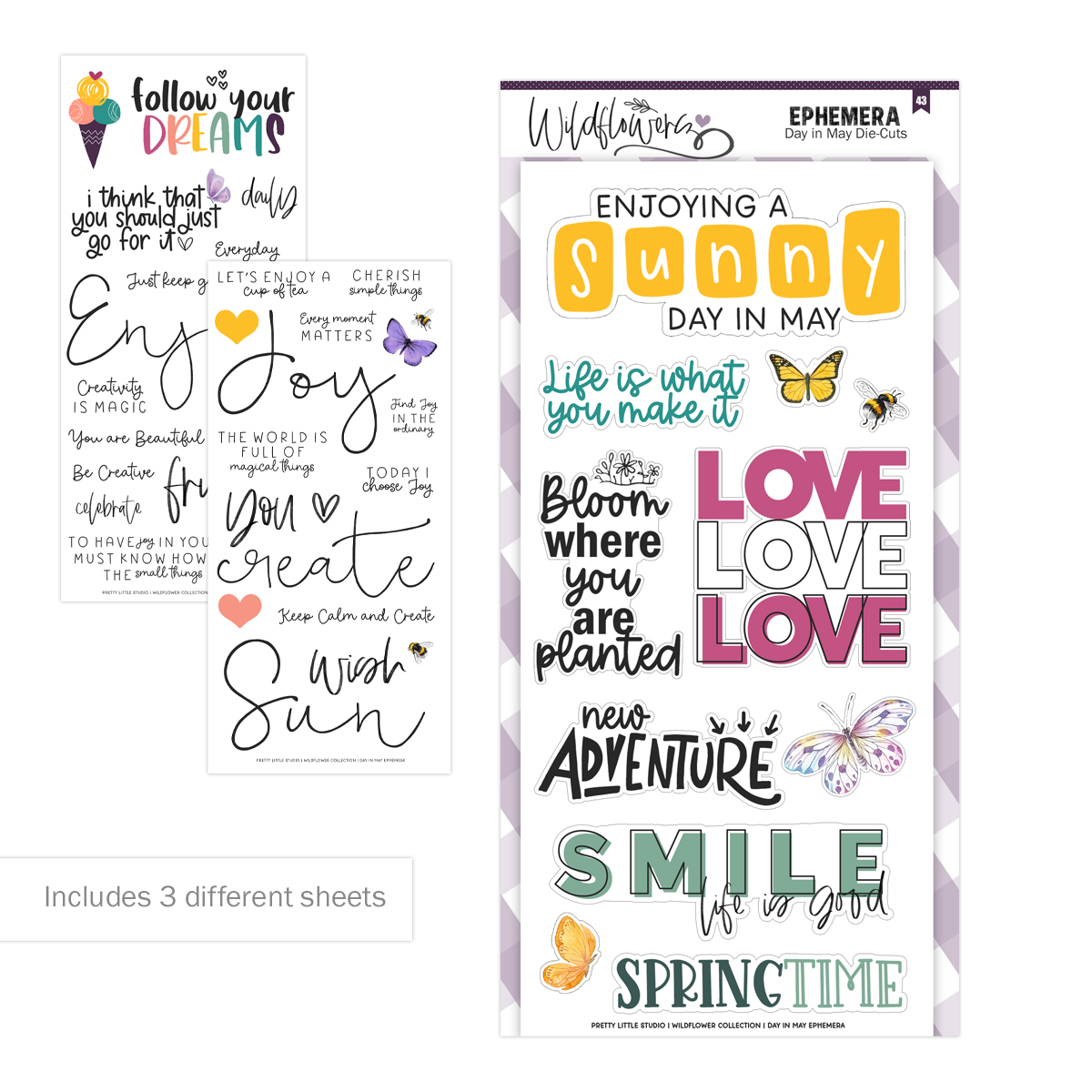 Pretty Little Studio Wildflower Punch-outs Day in May Words