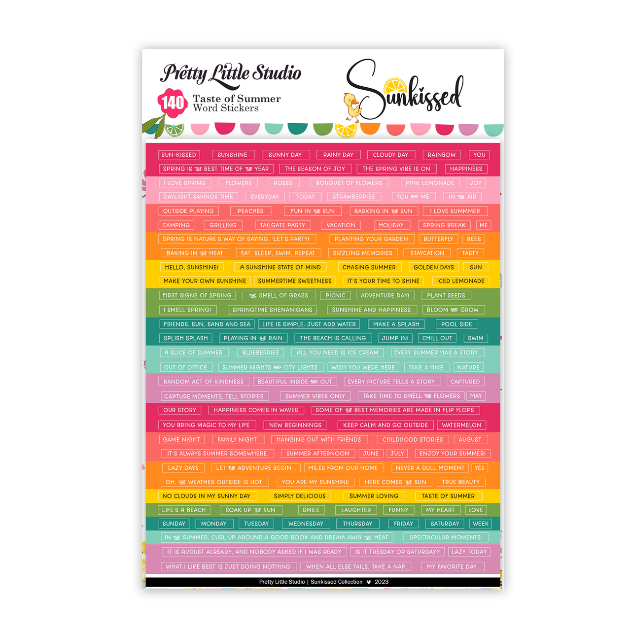 Pretty Little Studio Sunkissed Stickers Taste of Summer