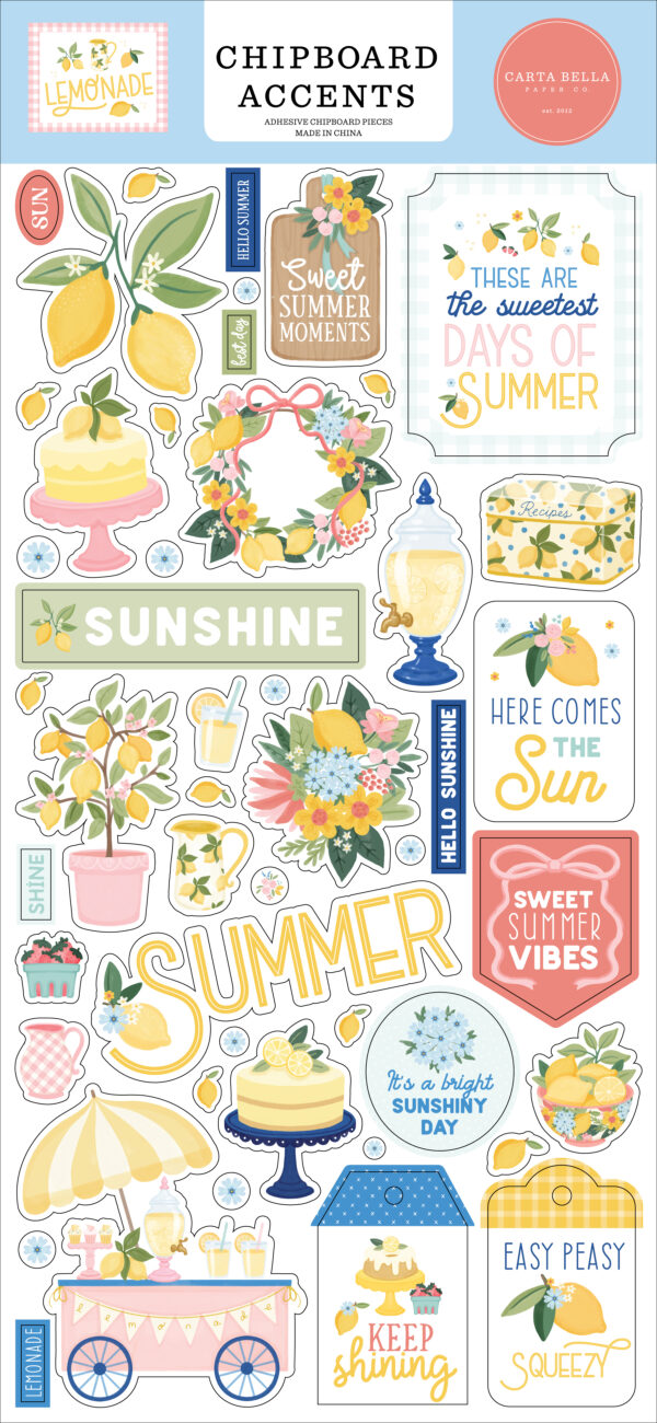 Carta Bella Lemonade 6X13 Chipboard Accents