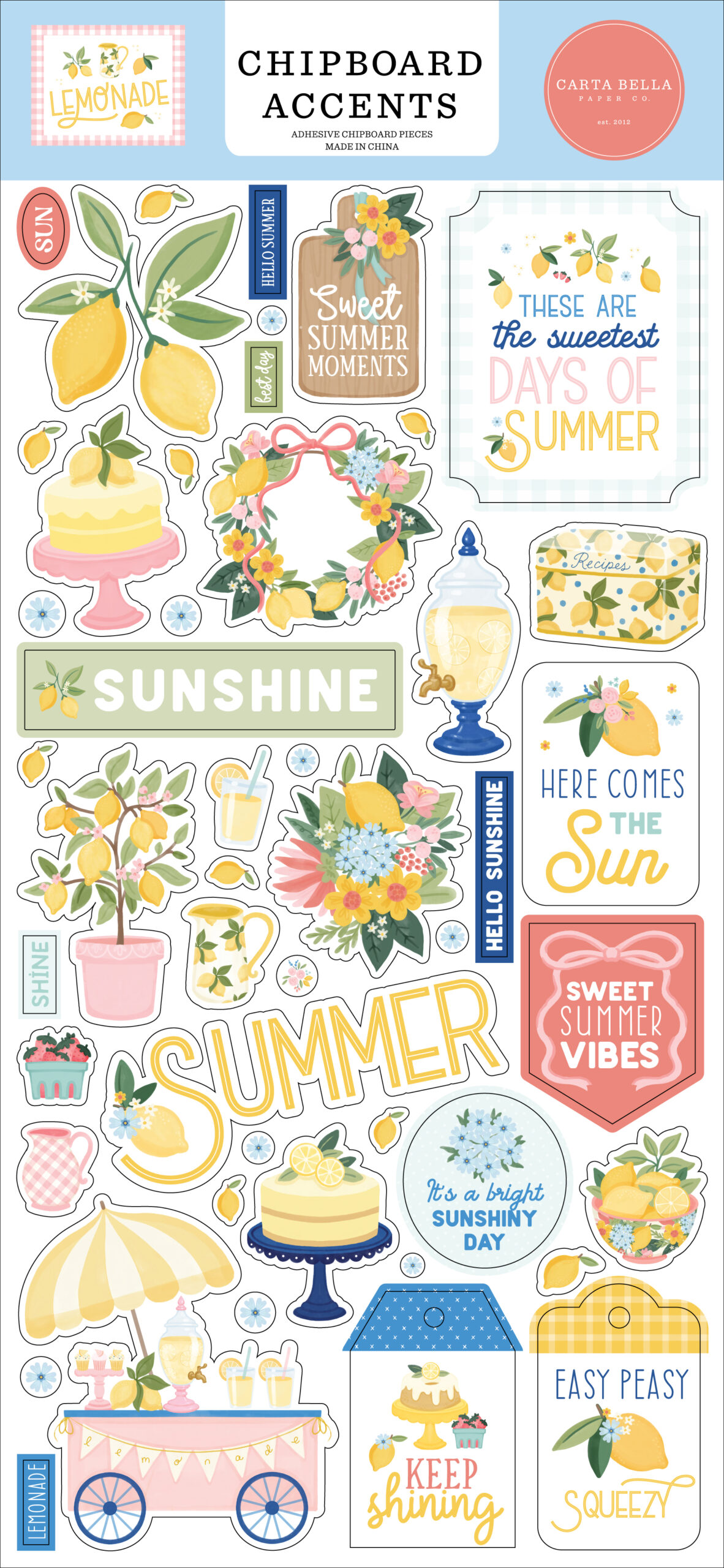 Carta Bella Lemonade 6X13 Chipboard Accents