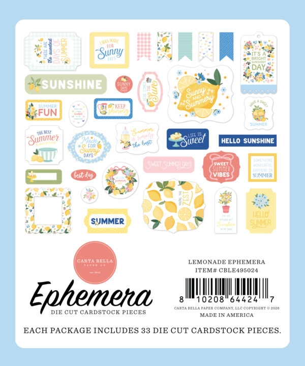 Carta Bella Lemonade Ephemera