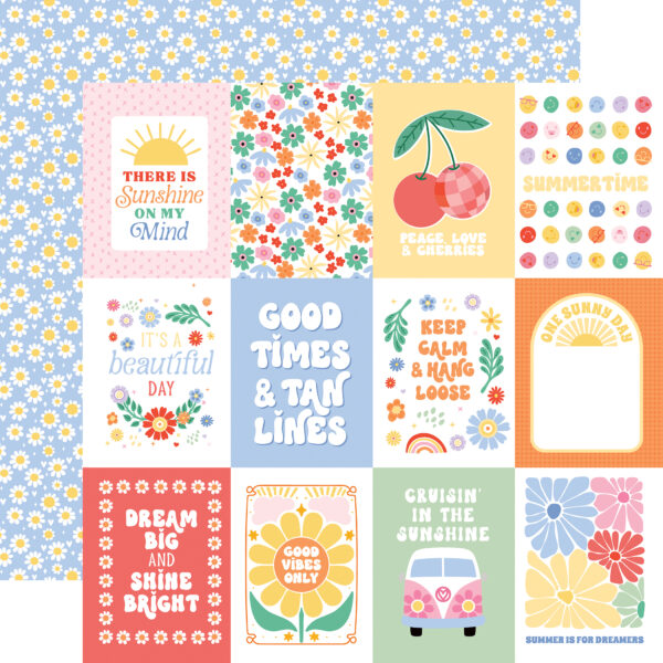 Echo Park Our Groovy Summer 12X12 3X4 Journaling Cards Echo Park Our Groovy Summer 12X12 3X4 Journaling Cards