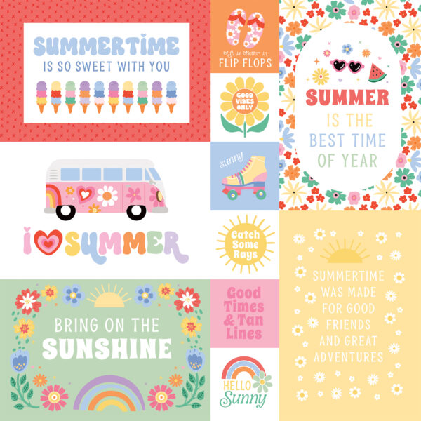Echo Park Our Groovy Summer 12X12 Multi Journaling Cards