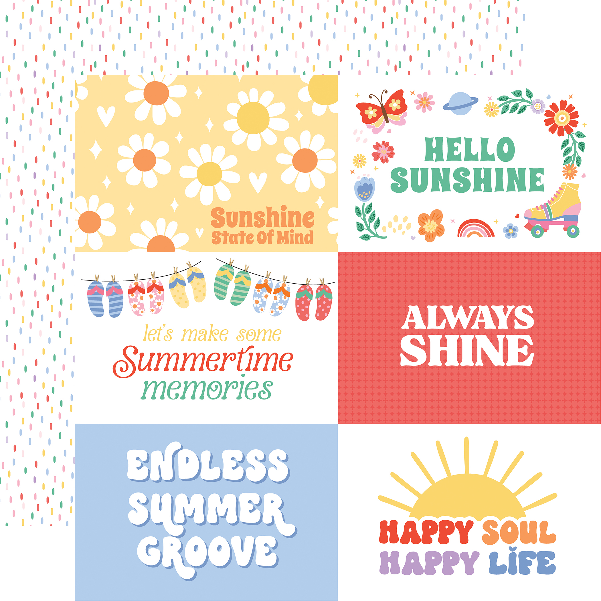 Echo Park Our Groovy Summer 12X12 6X4 Journaling Cards