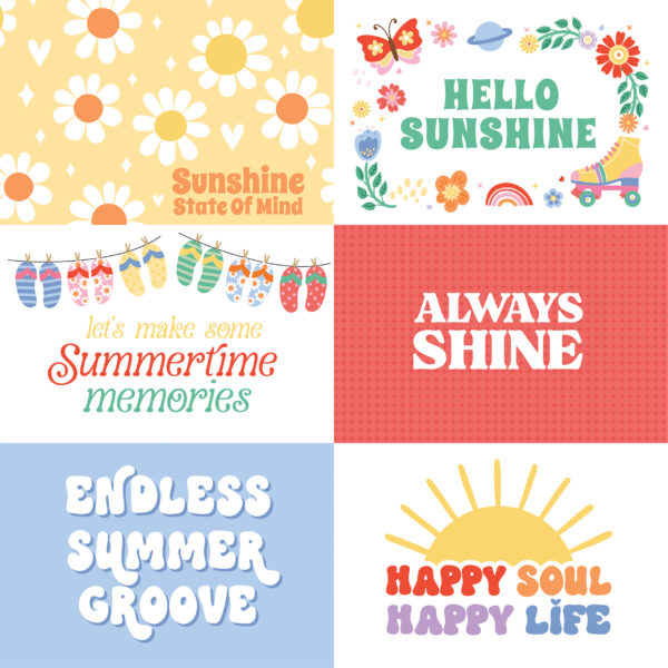 Echo Park Our Groovy Summer 12X12 6X4 Journaling Cards
