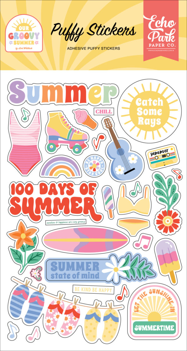 Echo Park Our Groovy Summer Puffy Stickers