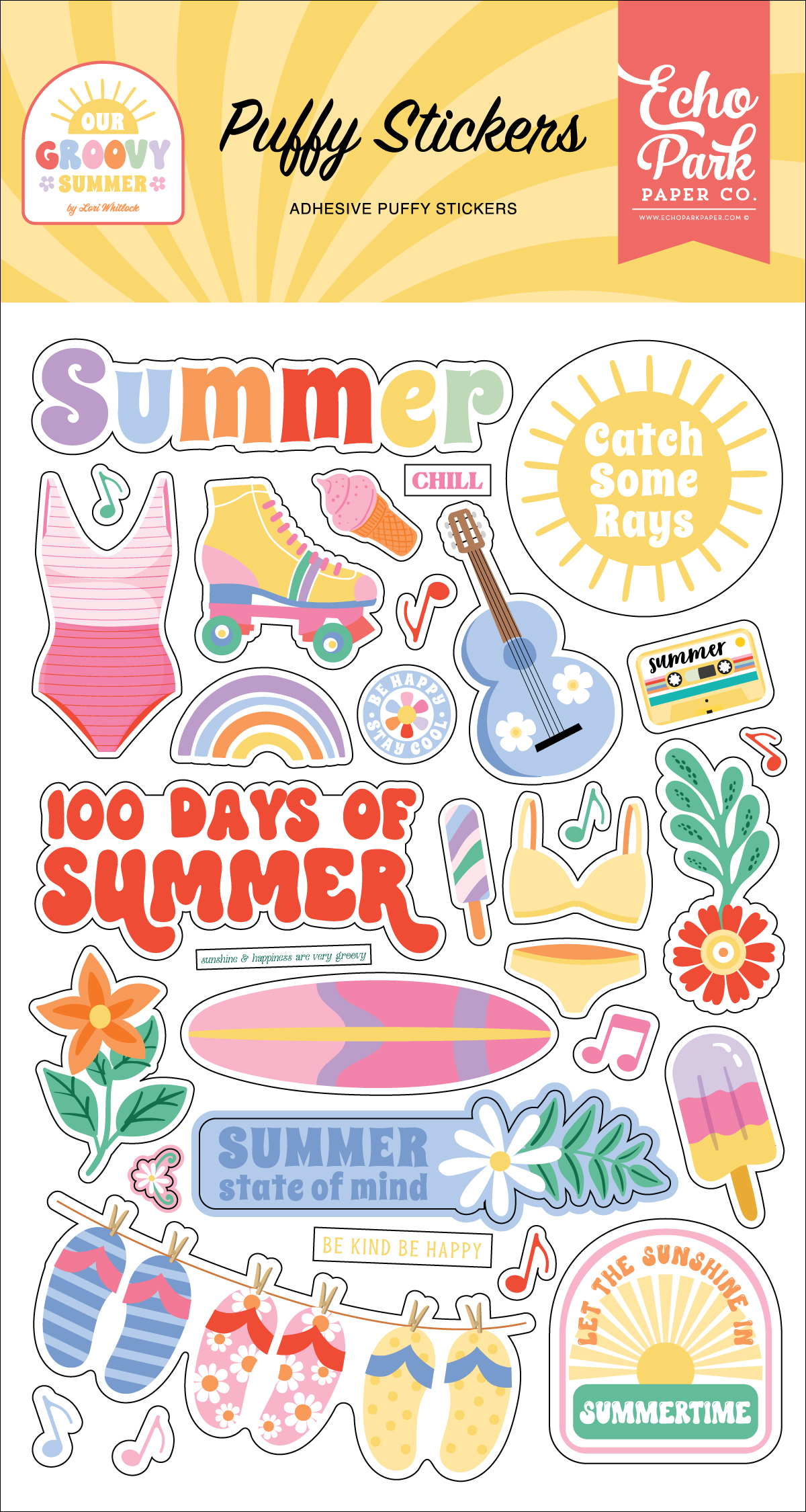Echo Park Our Groovy Summer Puffy Stickers