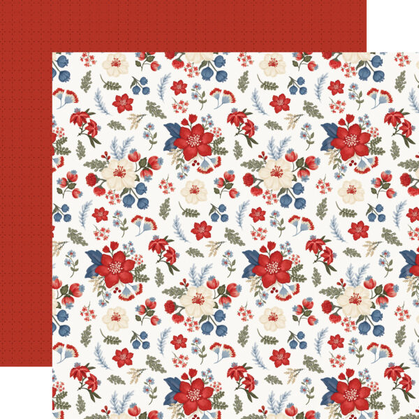 Carta Bella Americana Summer 12X12 Patriotic Floral Carta Bella Americana Summer 12X12 Patriotic Floral