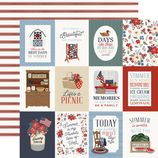 Carta Bella Americana Summer 12X12 3X4 Journaling Cards