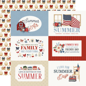 Carta Bella Americana Summer 12X12 6X4 Journaling Cards