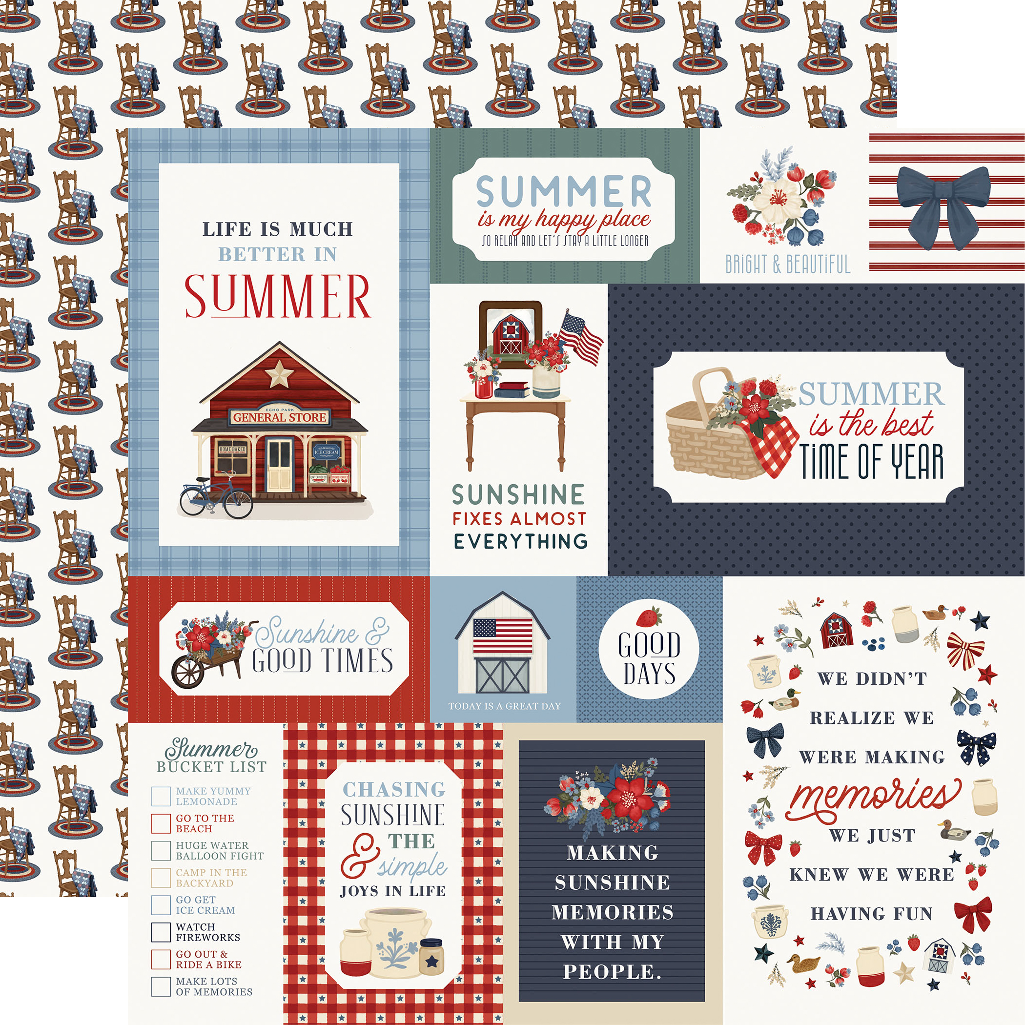 Carta Bella Americana Summer 12X12 Multi Journaling Cards