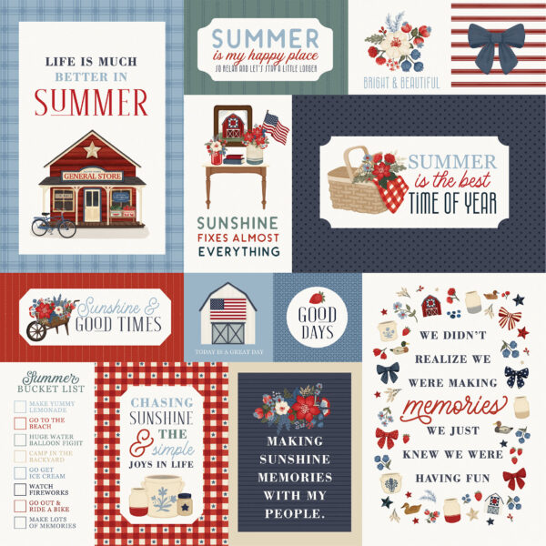 Carta Bella Americana Summer 12X12 Multi Journaling Cards