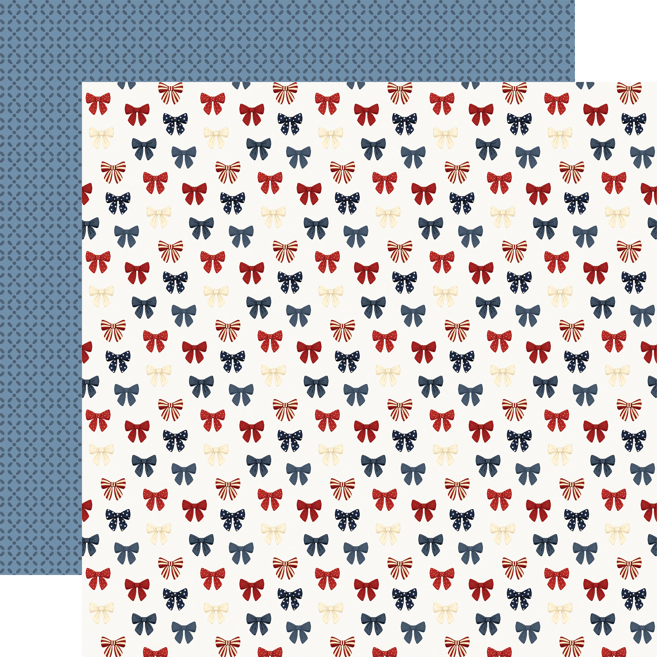 Carta Bella Americana Summer 12X12 Red White and Blue Bows