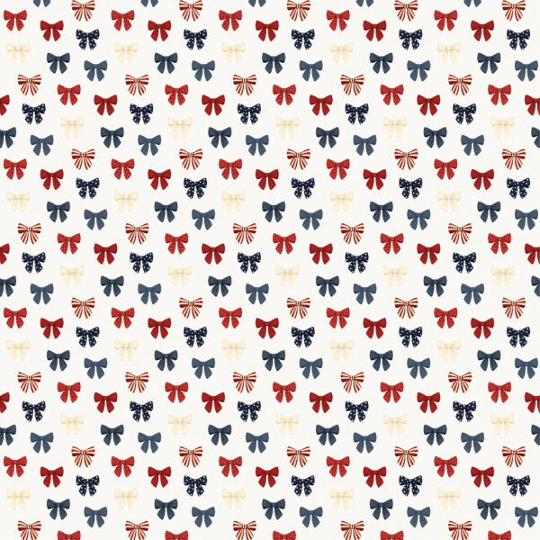 Carta Bella Americana Summer 12X12 Red White and Blue Bows