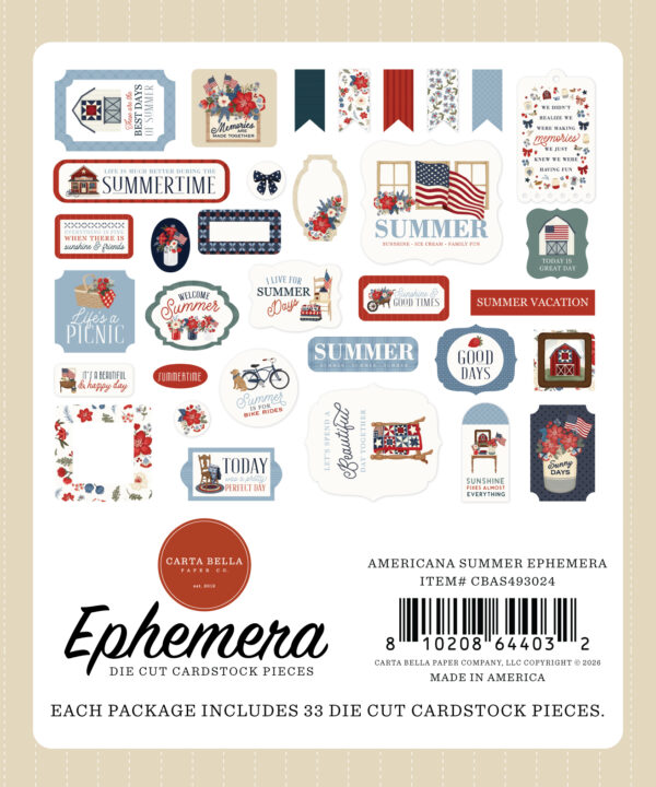 Carta Bella Americana Summer Ephemera