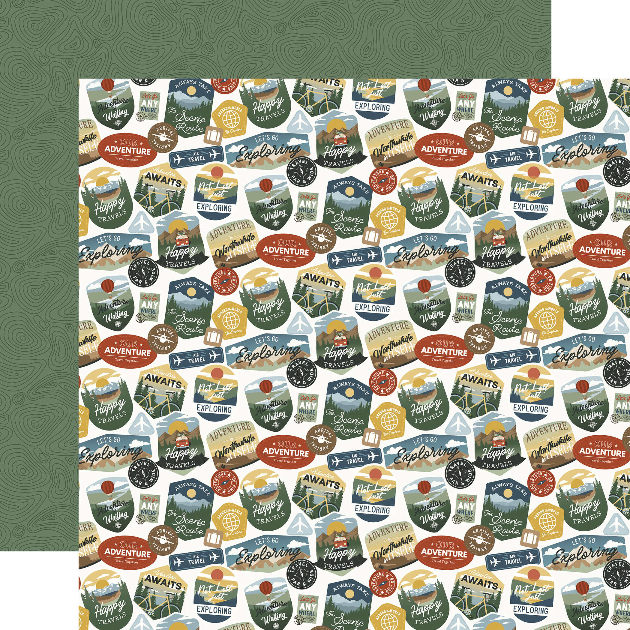 Echo Park It's Time Travel 12X12 Traveling Patches