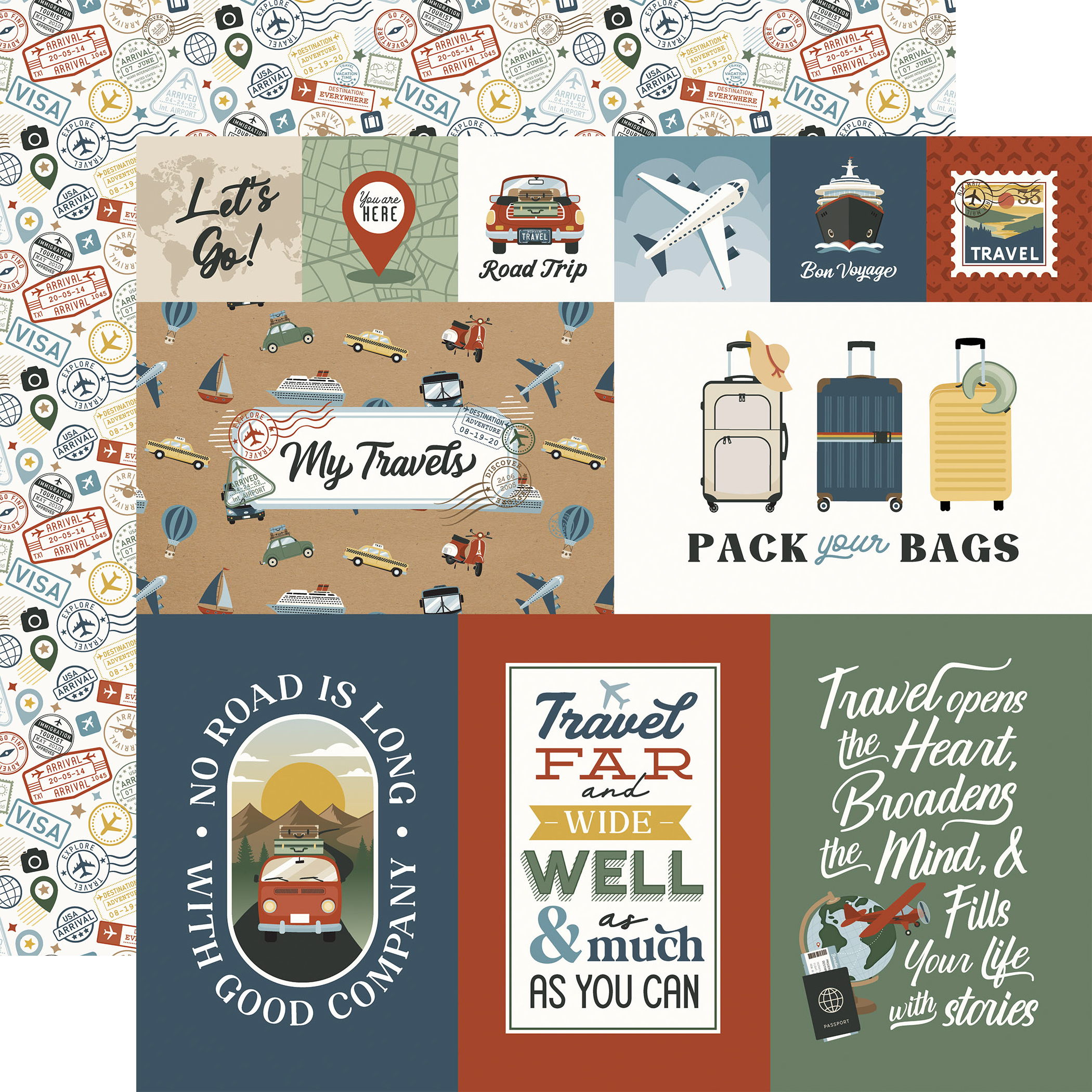 Echo Park It's Time Travel 12X12 Explore Journaling Cards