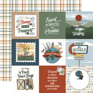 Echo Park It's Time Travel 12X12 4X4 Journaling Cards