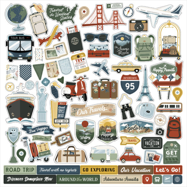 Echo Park It's Time To Travel Element Sticker