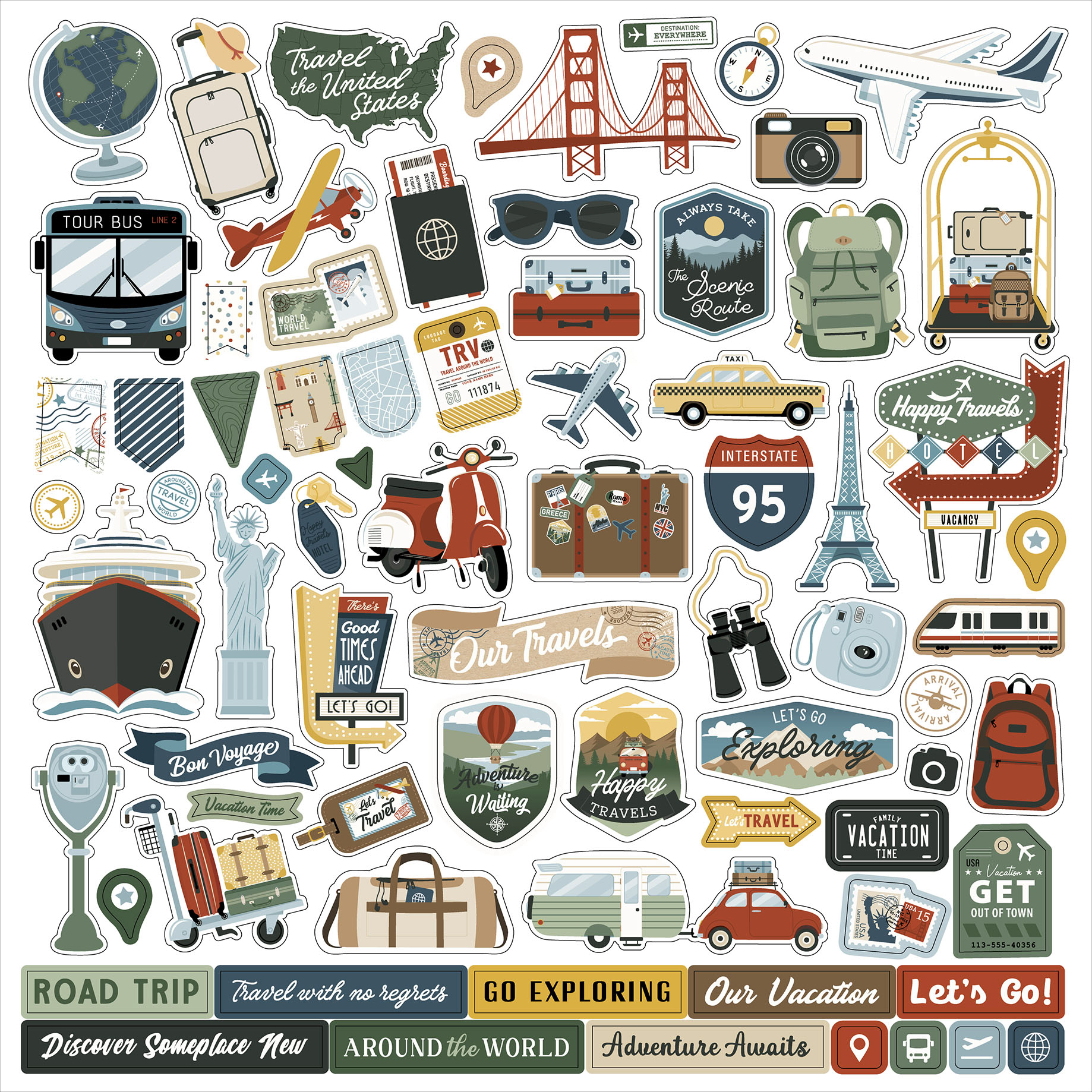 Echo Park It's Time To Travel Element Sticker
