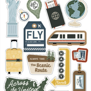 Echo Park It's Time To Travel 6X13 Chipboard Accents