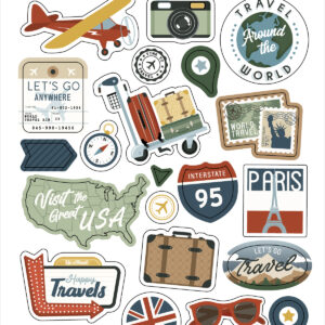 Echo Park It's Time To Travel Puffy Stickers