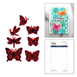 Spellbinders Blooming Butterflies Etched Dies For Coordinating Stamp Set By Simon Hurley