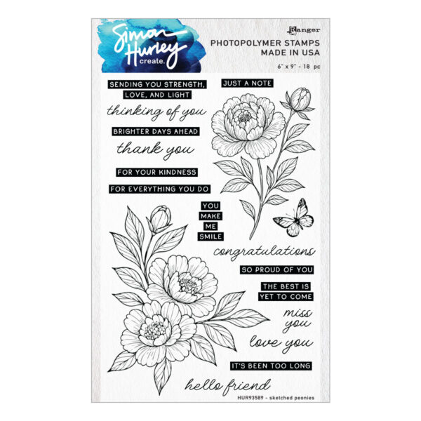 Spellbinders Ranger Sketched Peonies Clear Stamp Set By Simon Hurley Create. Spellbinders Ranger Sketched Peonies Clear Stamp Set By Simon Hurley Create.