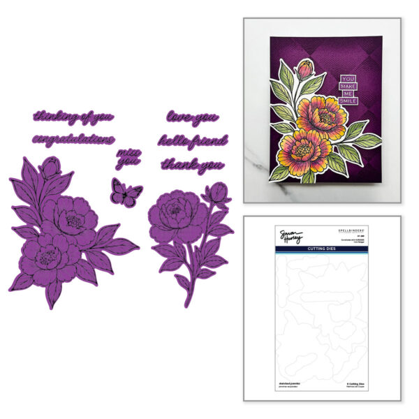 Spellbinders Die Sketched Peonies Etched Dies For Coordinating Stamp Set By Simon Hurley Spellbinders Die Sketched Peonies Etched Dies For Coordinating Stamp Set By Simon Hurley