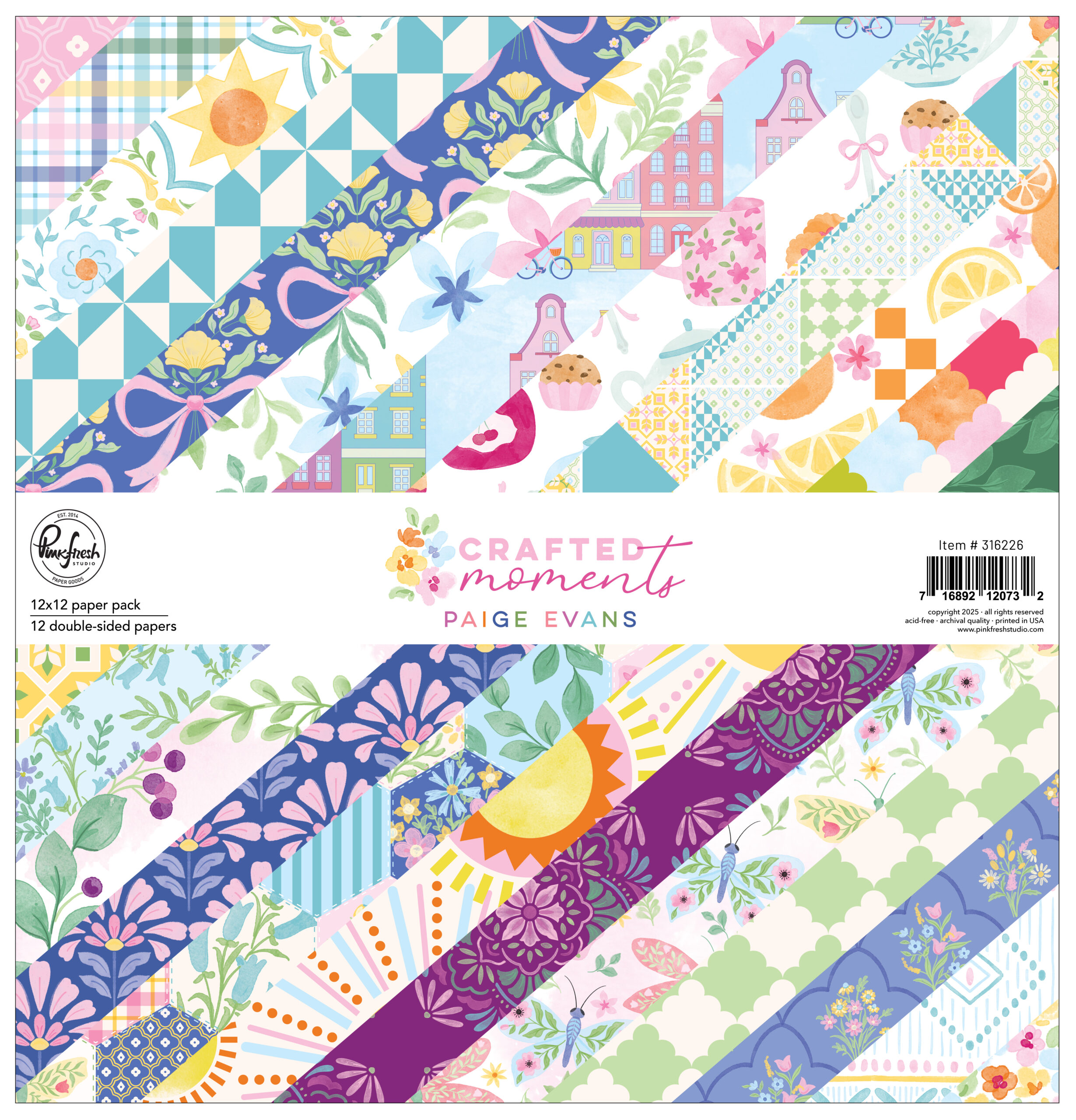 Pinkfresh Crafted Moments 12X12 Paper Pack