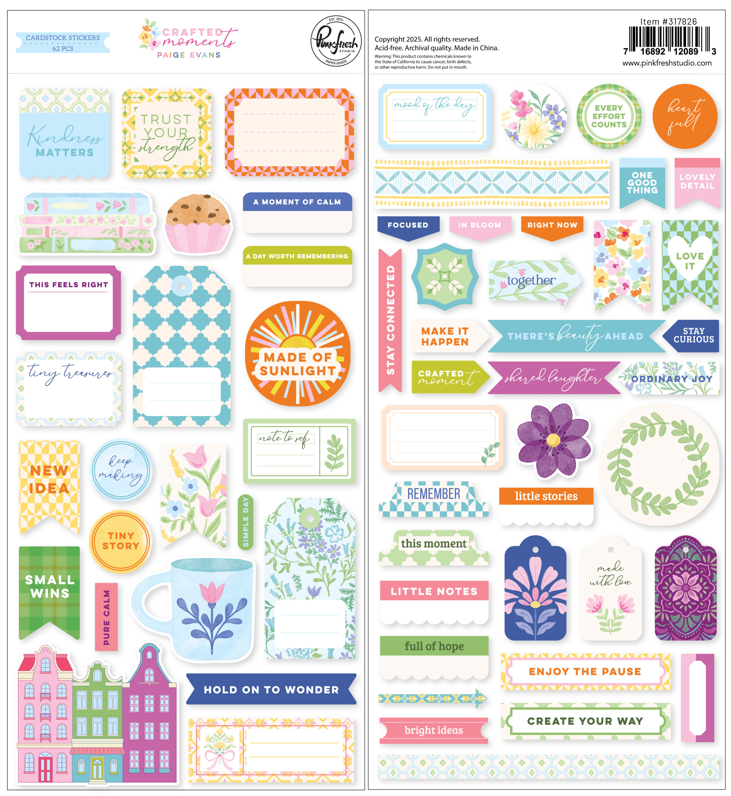 Pinkfresh Crafted Moments Cardstock Stickers