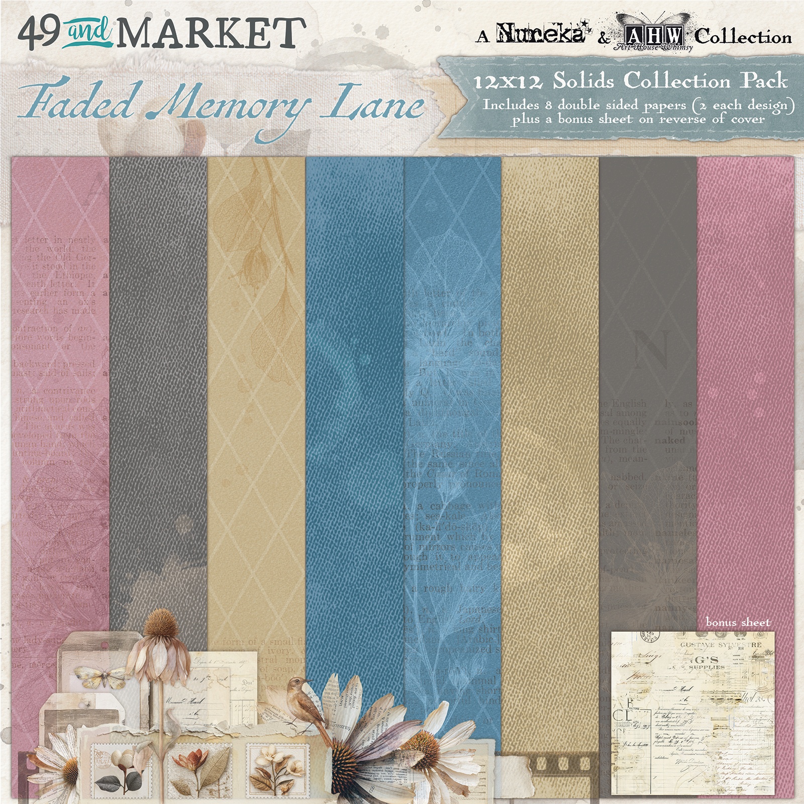 49 & Market Faded Memory Lane 12X12 Solids Pack
