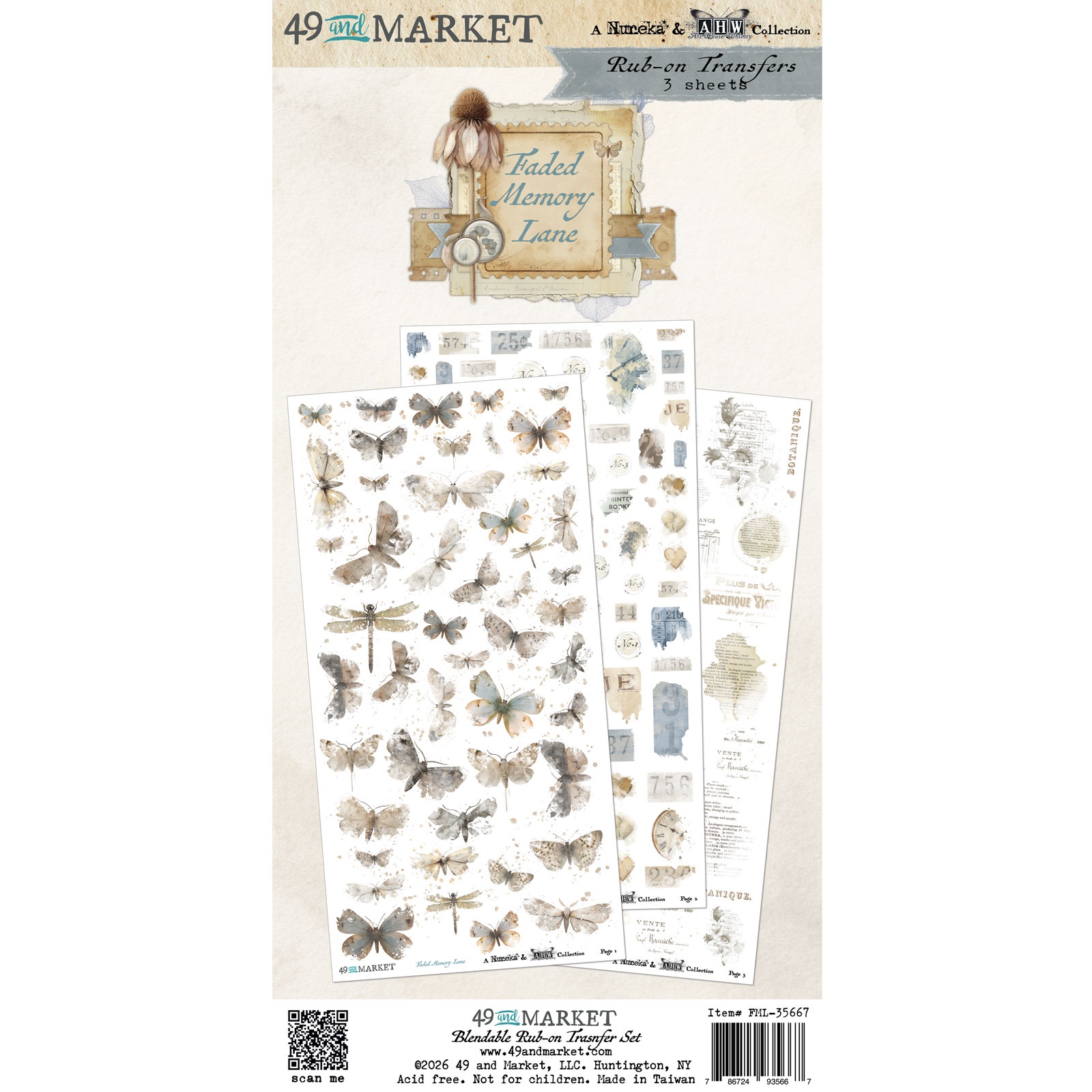 49 & Market Faded Memory Lane Blendable Rub Ons