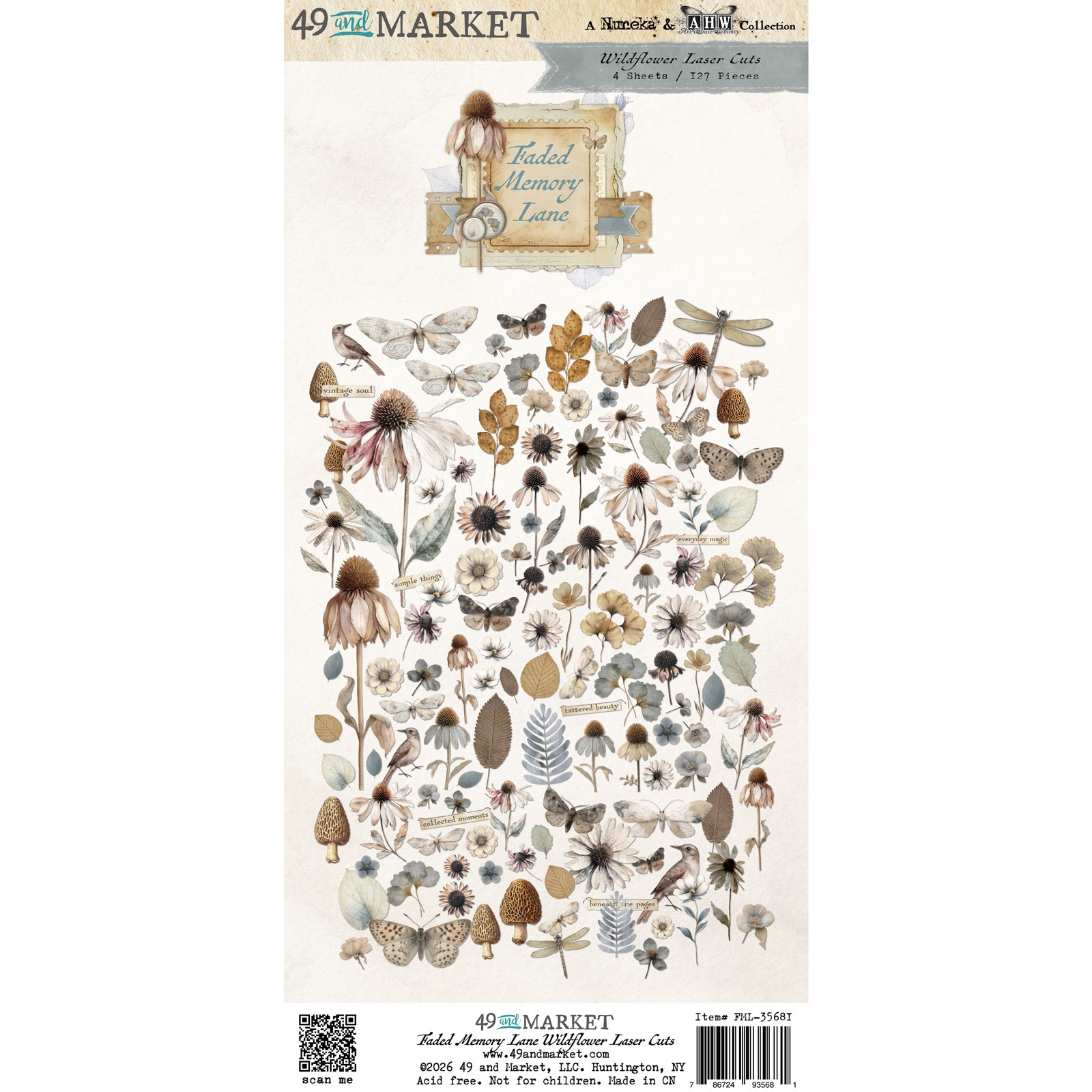 49 & Market Faded Memory Lane Wildflower Laser Cuts