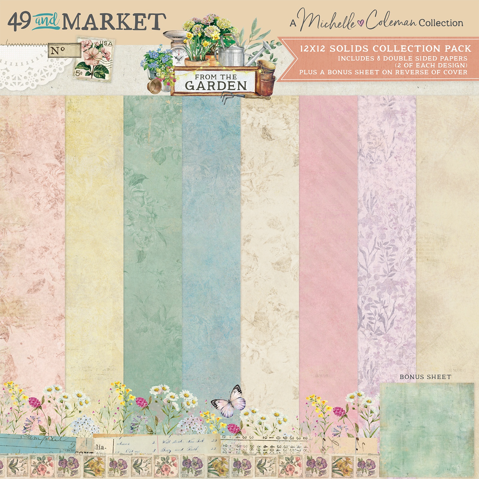 49 & Market From the Garden 12X12 Solids Pack