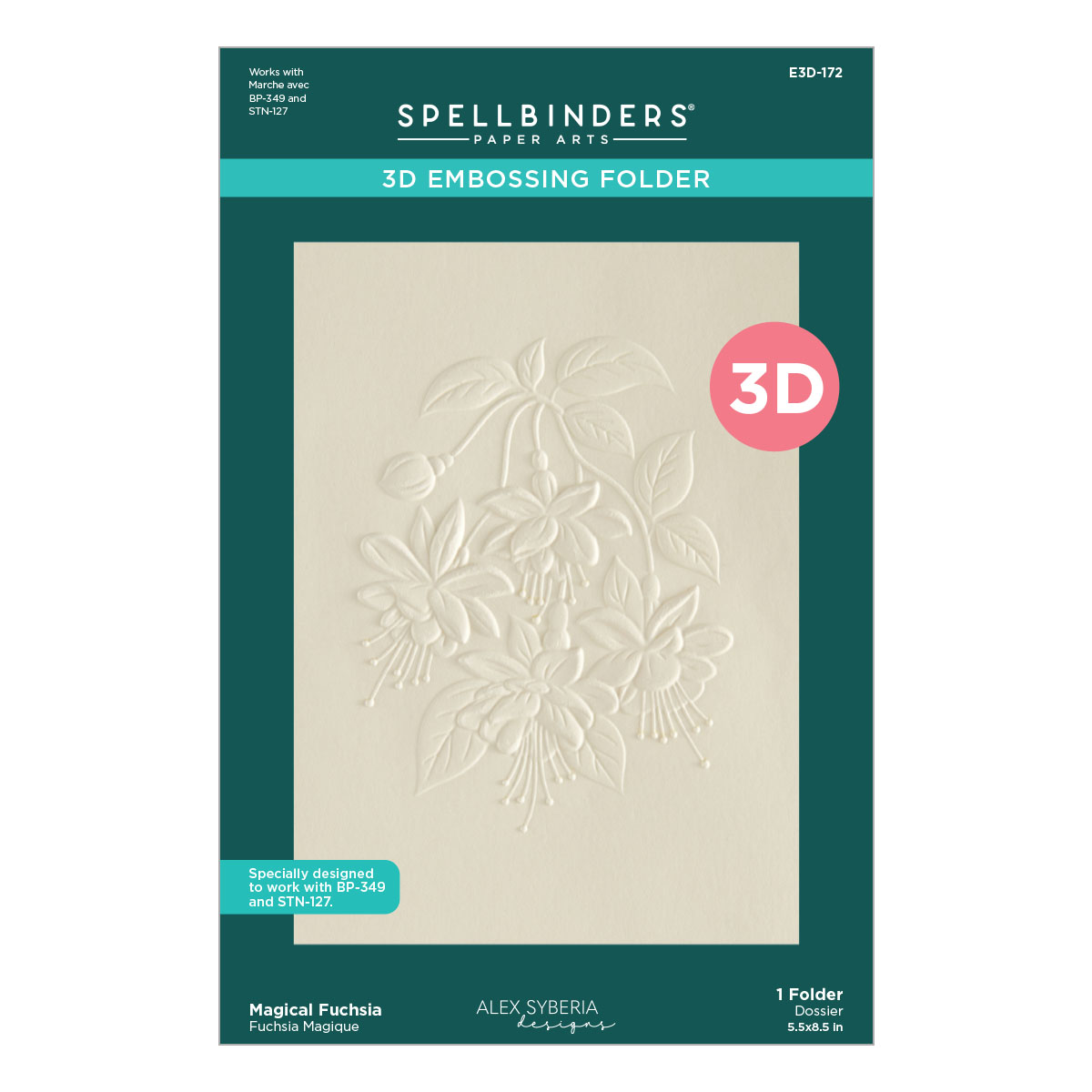 Spellbinders Magical Fuchsia 3D Embossing Folder By Alex Syberia Designs