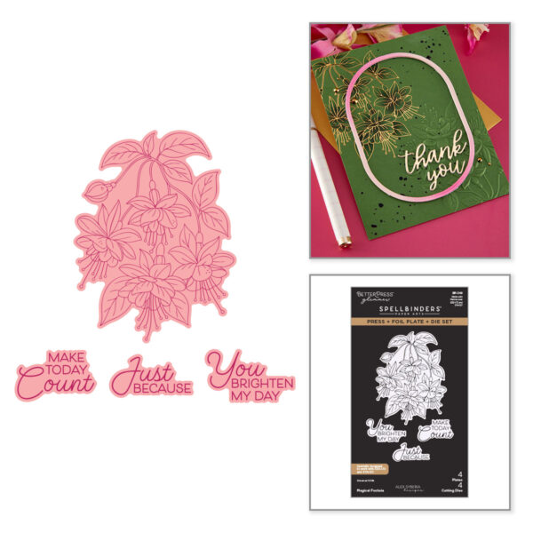 Spellbinders Magical Fuchsia Press + Foil Plate & Die Set By Alex Syberia Designs