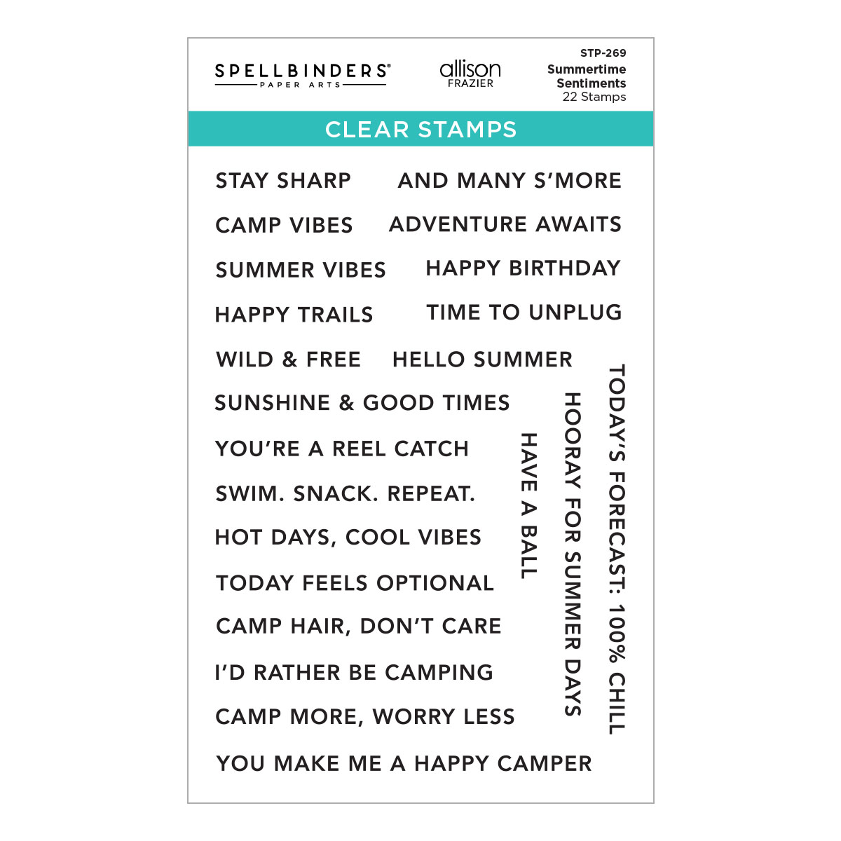 Spellbinders Summertime Sentiments Clear Stamp Set By Allison Frazier