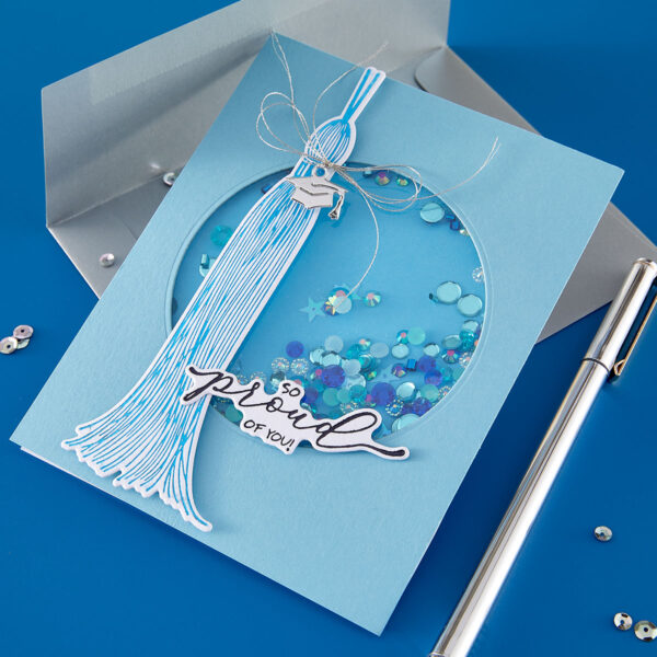 Spellbinders Classic Mouse Graduation Sentiments Press + Foil Plate & Die Set