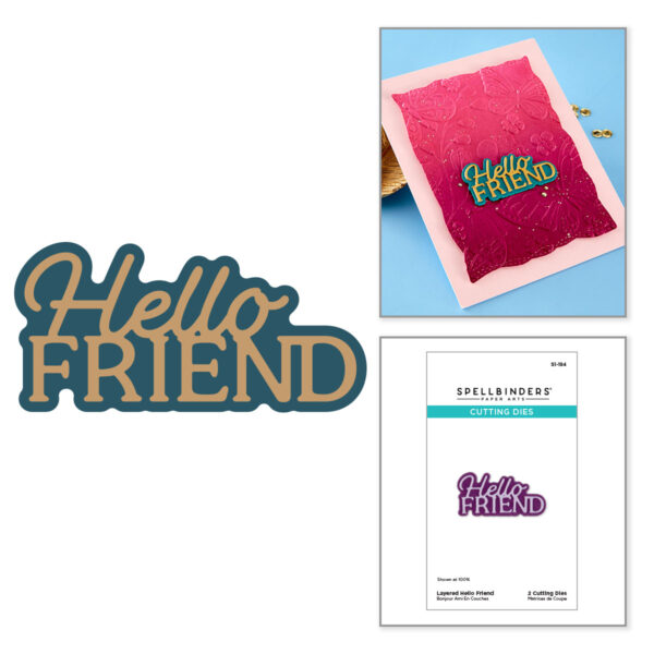 Spellbinders Layered Hello Friend Etched Dies